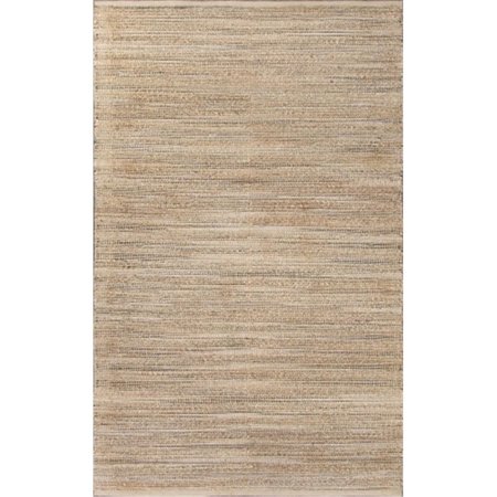 JAIPUR RUGS Naturals Solid Pattern Cotton- Jute Taupe-Gray Rug - HM13 RUG113244